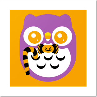 Halloween cute baby owl V. 2 Posters and Art